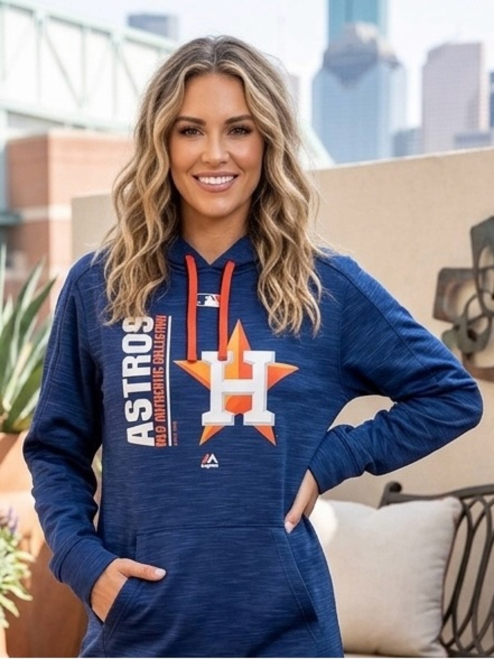 Majestic Athletic Houston Astros Blue Pullover Hoodie